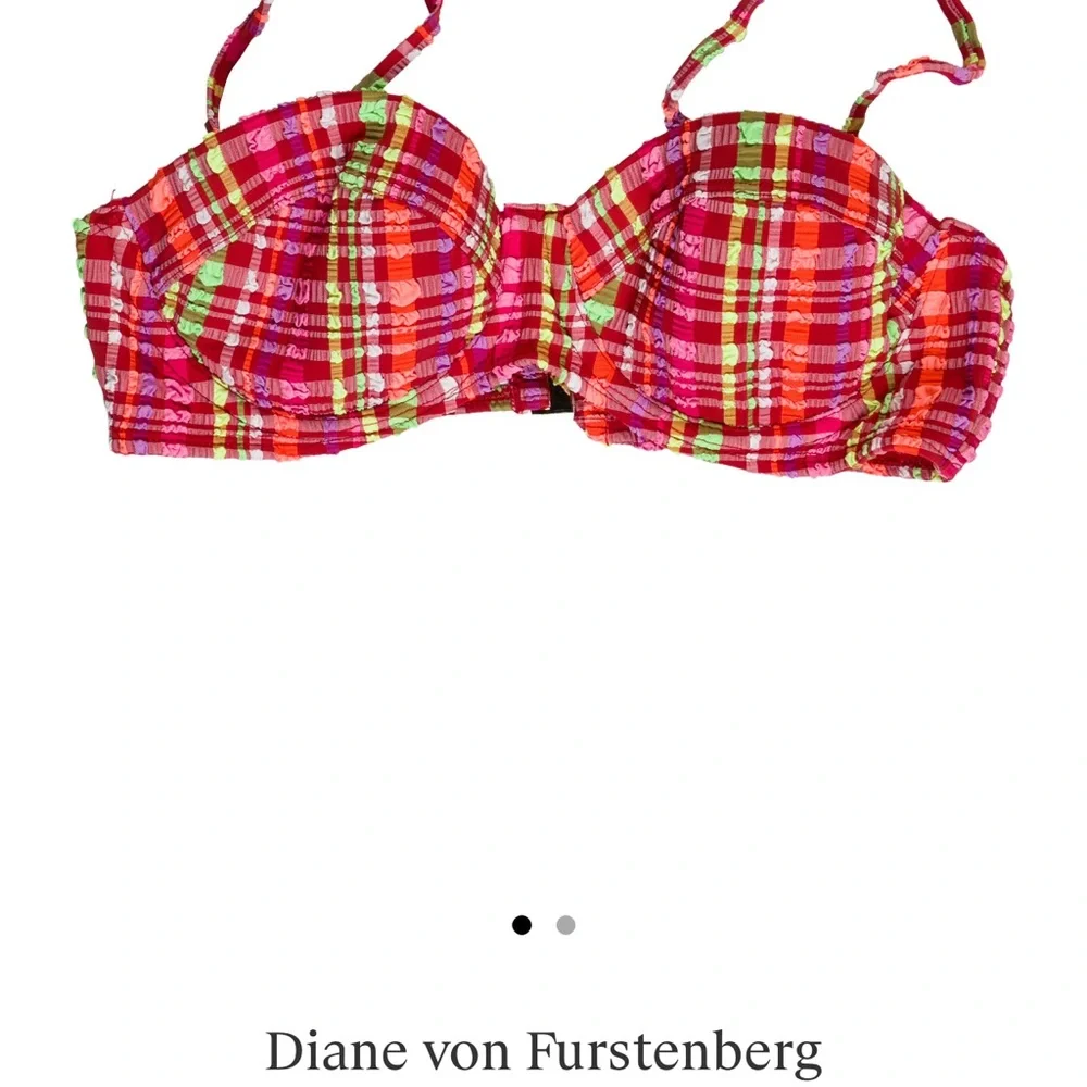 Diane Von Frustenburg plaid bikini top - Picture 8 of 9